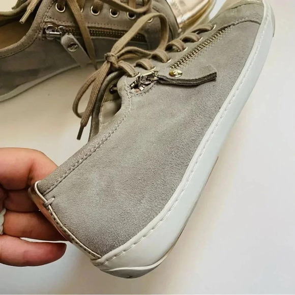 AGL Attilio Giusti Metallic Cap Toe Suede Sneakers - Picture 8 of 11